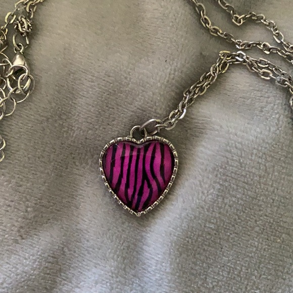 Pink Zebra Pendant Necklace - Picture 2 of 5